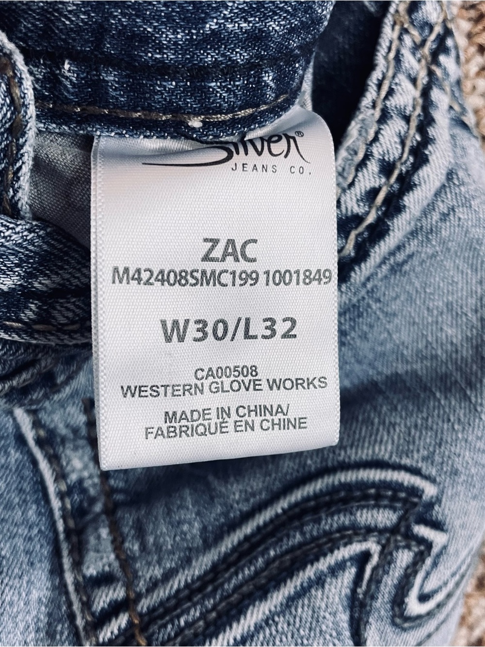 Silver ZAC Jeans Men 30x32 Blue Straight Relaxed Cowboy Western Denim T586 - Picture 9 of 14